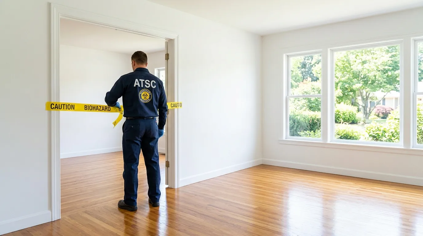 Certified biohazard cleanup crew performing Decomposition Cleanup in Oak Lawn